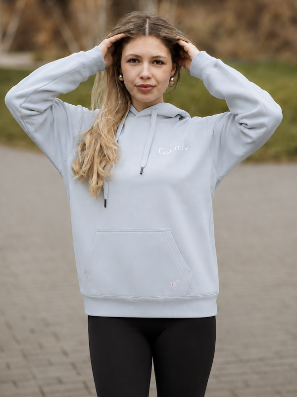 Pale Blue Hoodie with logo